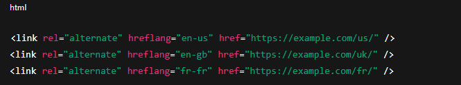 hreflang language tags